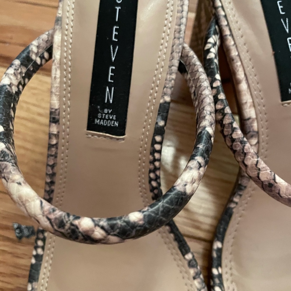 Steven By Steve Madden Python Heeled Sandals Size… - image 5